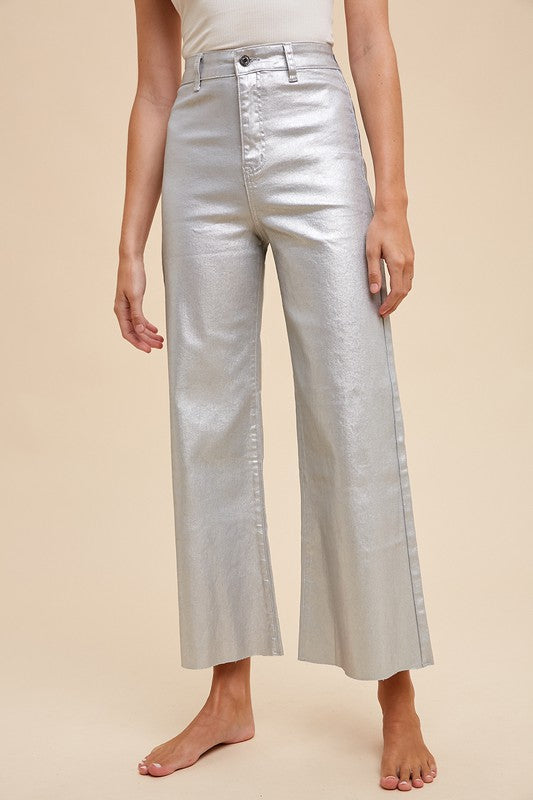 "High Rise" Silver Jeans