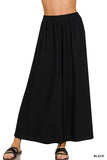 PLEATED LINEN BLEND WIDE LEG PANTS