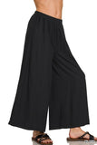 PLEATED LINEN BLEND WIDE LEG PANTS