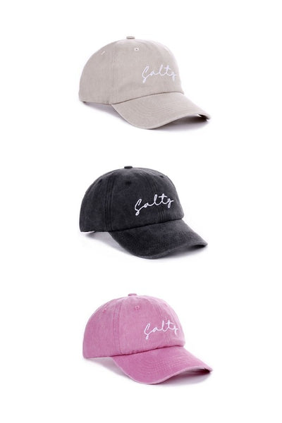 SALTY EMBROIDERED VINTAGE WASHED BASEBALL CAP HAT