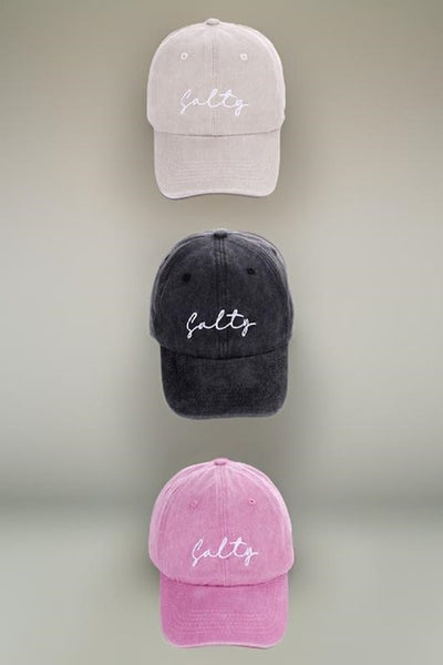 SALTY EMBROIDERED VINTAGE WASHED BASEBALL CAP HAT