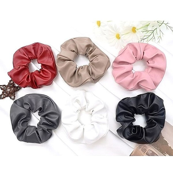 Leather Hair Scrunchie Band