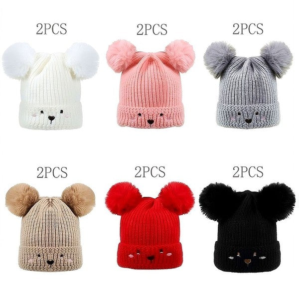 Bear Knitted Winter Kids Beanie