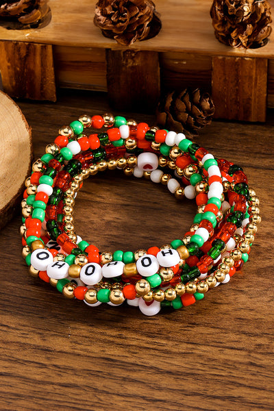 HO HO HO Beaded Bracelet