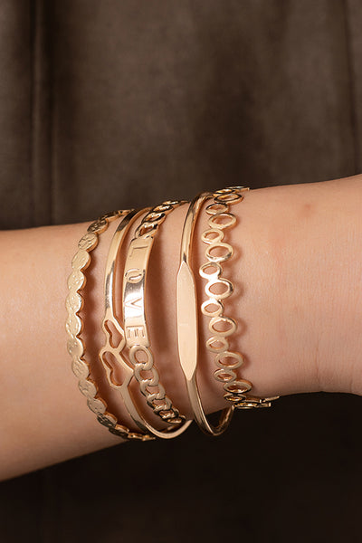 Gold Plated Bracelet 5pcs Set