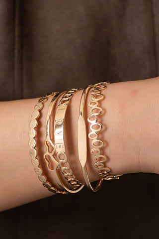 Gold Plated Bracelet 5pcs Set