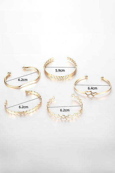 Gold Plated Bracelet 5pcs Set