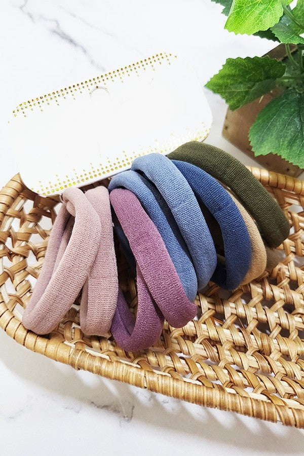 10 pcs Mauve and Dull Tone Hair Tie Set