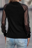 Striped Mesh Ribbed Top