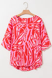 Abstract Batwing Oversized Blouse