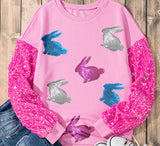 Easter Bunny Sequin Long Sleeve Top