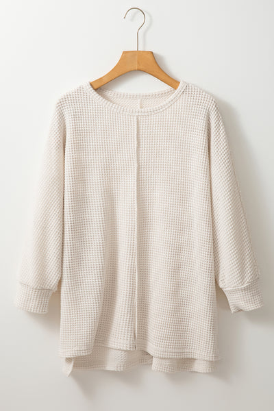 Waffle Knit Oversized Top