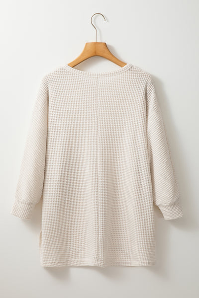 Waffle Knit Oversized Top