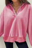 Pink Balloon Sleeve Oversized Sweatshirt