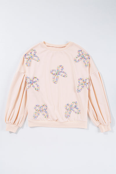 Embroidered Bow Sweatshirt