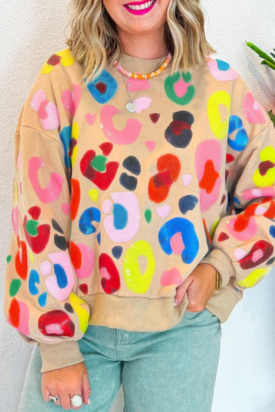 Multicolor Leopard Print Sweatshirt