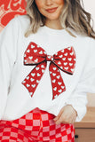 Bow Printed Valentines Sweatshirt