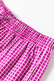 Pink Plaid Casual Pants