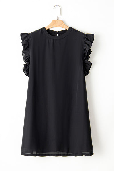 "KeyHole" Ruffled Plus Shift Dress